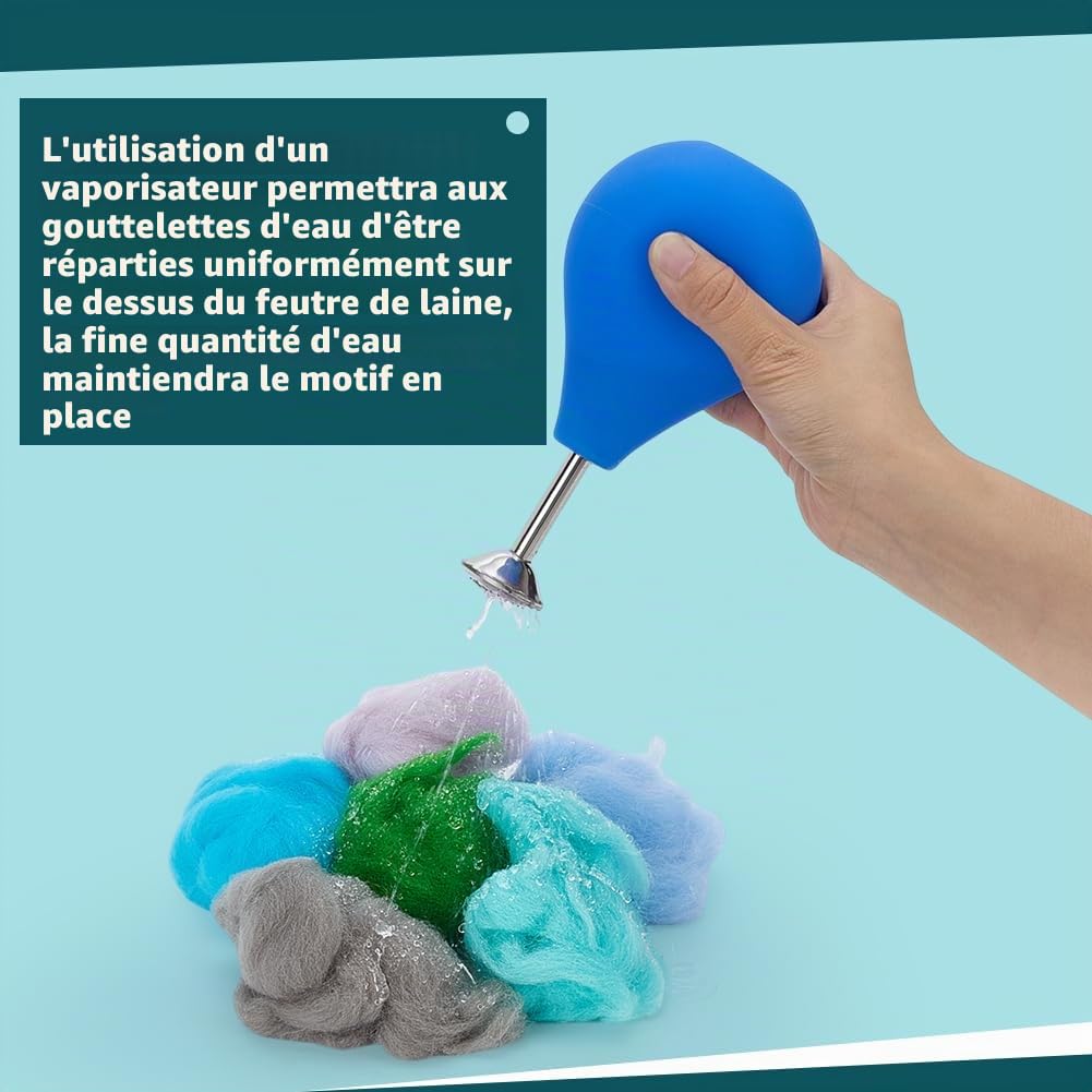 WEBEEDY 4 Ensemble D'Outils de Feutrage Humide Comprenant 2 arroseurs à Boule Brause et 2 outils Verts de Feutrage Humide Matériel et Fournitures en Feutre de Laine pour L'Artisanat du Textile DIY