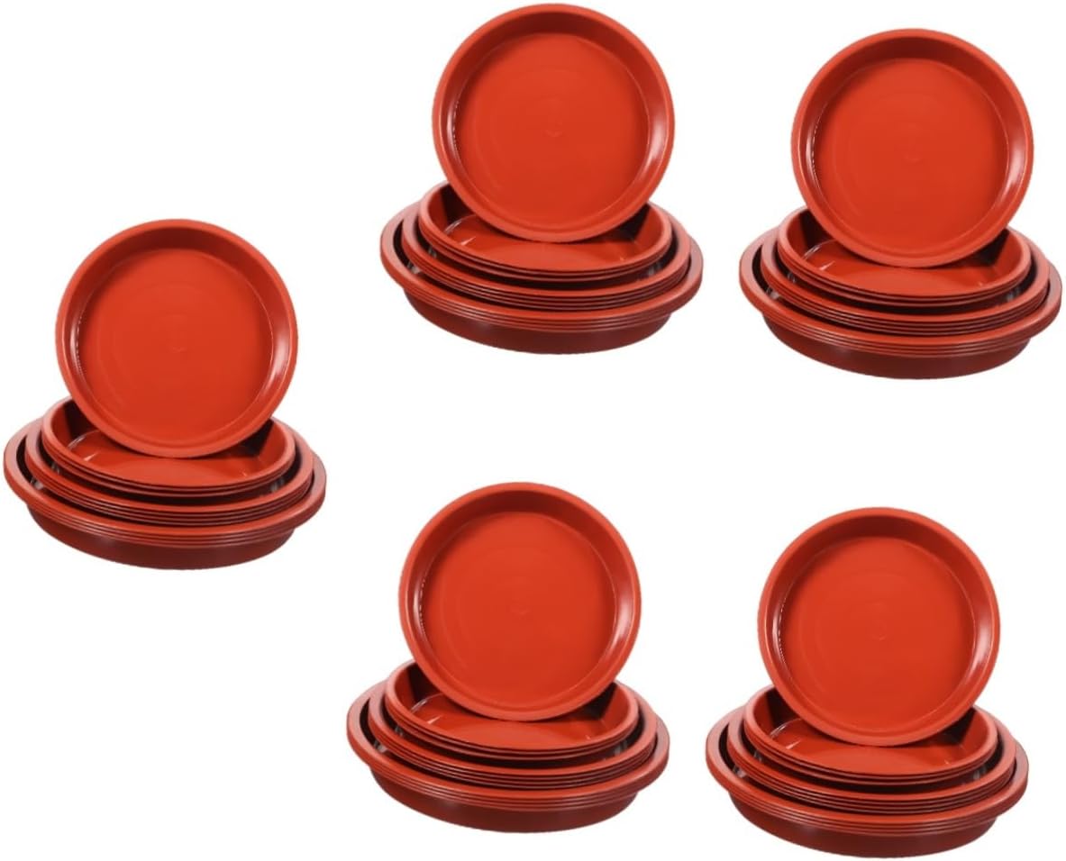 ibasenice 60pcs Round Plant Saucers Smooth Flower Pot Drip Trays for Indoor and Outdoor Use Water Catchers for Easy to Clean and Compact Design