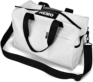 [Manatsulife] ボストンバッグ メンズ レディース ショルダーバッグ PU 大容量 修学旅行 ジム 筋トレ B601 (ホワイト) | 旅行バッグ 撥水 A4 ゴルフバッグ スポーツバッグ 1泊 ２泊