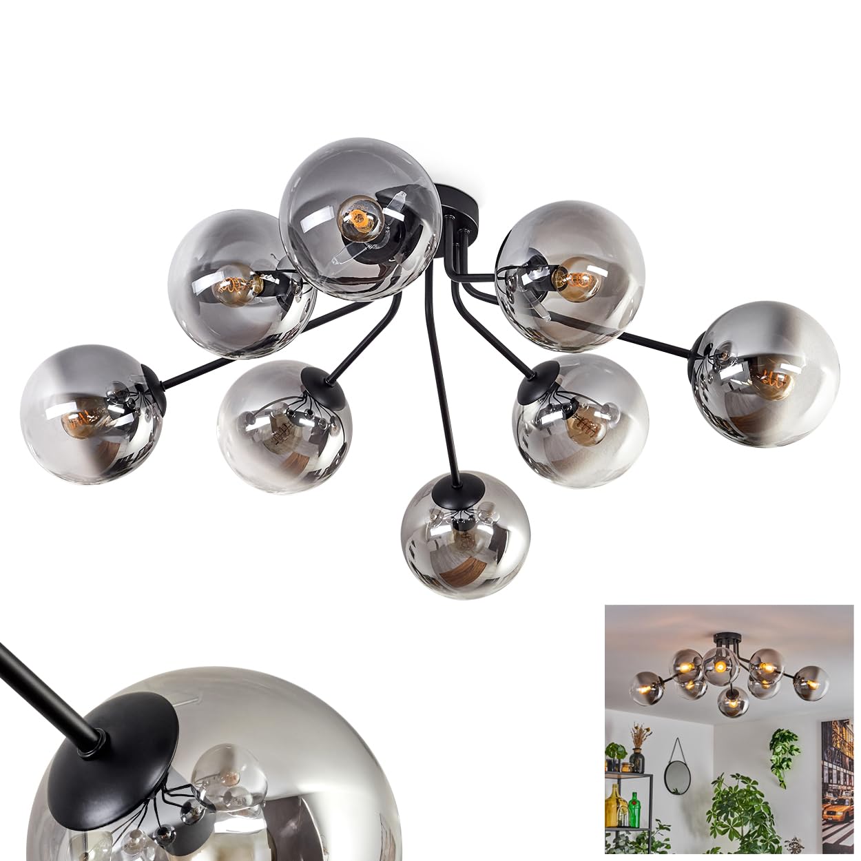 HOFSTEIN Deckenleuchte Gastor - 6-flammig Vintage Design