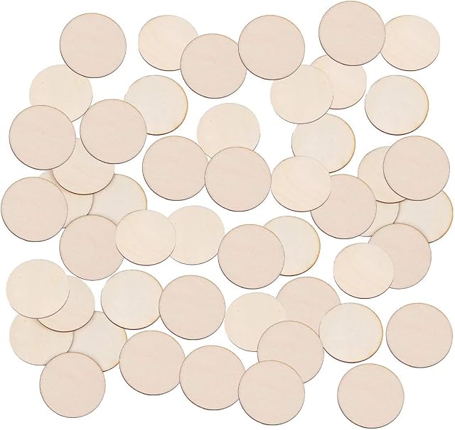 BESPORTBLE 50PCS Round Unfinished Wooden Discs Wooden Discs for Crafts 6cm Wooden Discs for Crafts Large, Wood Circles for Wooden Craft DIY Projects Tags, Ornaments, Plaques and Coasters