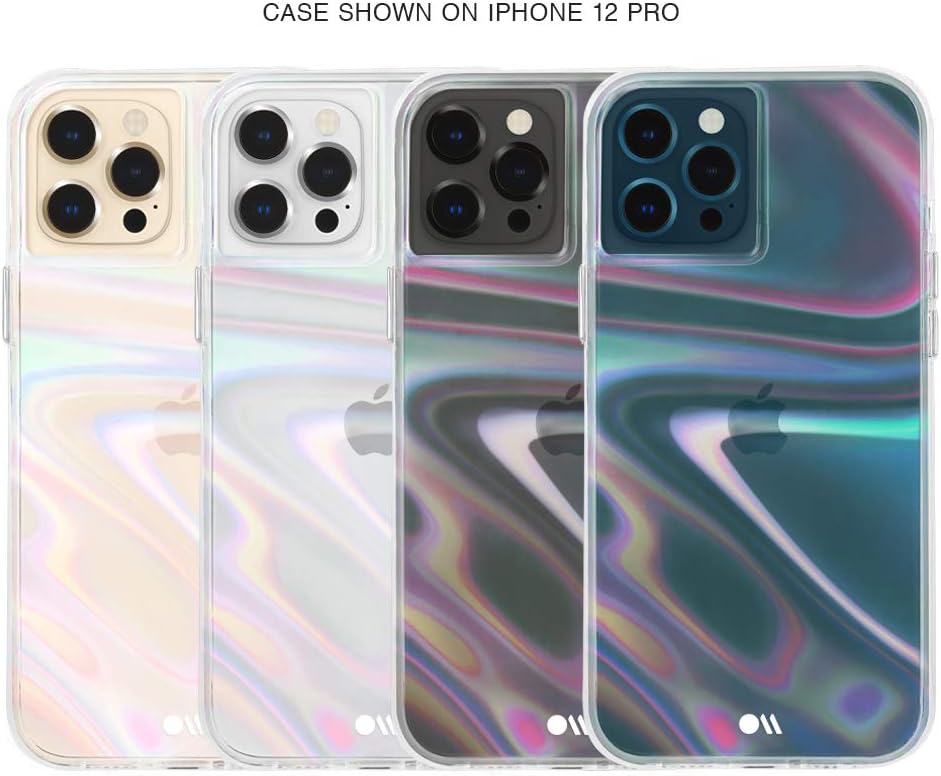 Onе-Dау Sаlе: Uр tо 40% оƒƒ Case-Mate - SOAP Bubble - Case for iPhone 12 and iPhone 12 Pro (5G) - 10 ft Drop Protection - 6.1 inch - Iridescent Swirl