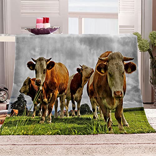 Couverture flanelle vache impression 3D finition haut de gamme - 2