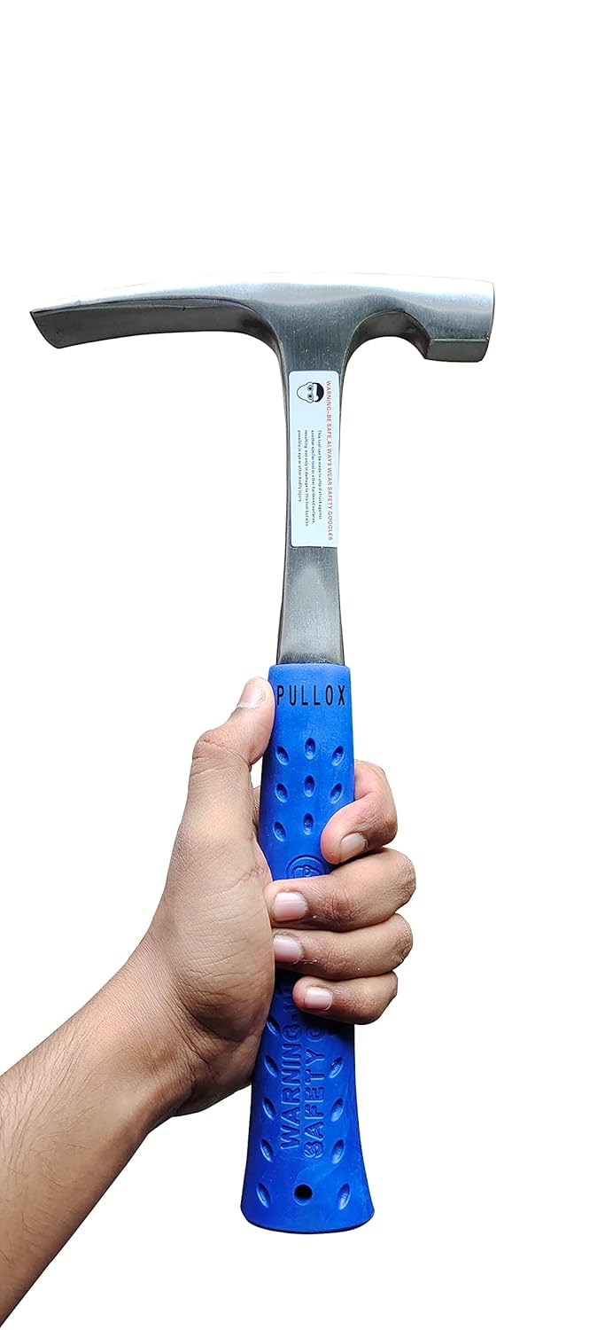Pullox Geological Chisel Hammer with Skid Handle Geologist Hammer, Drop Masonry Hammer