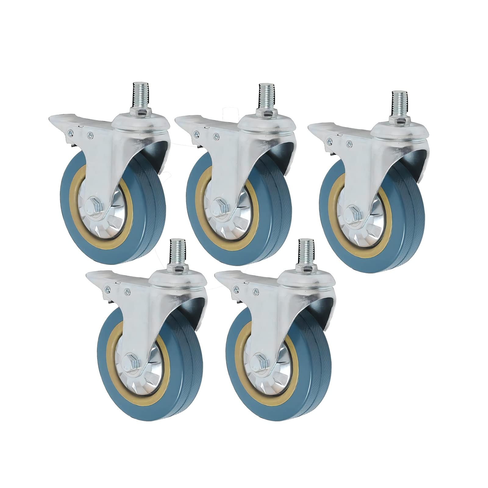 Buy Office Chair Caster Wheels With Brake 3'' Replacement Rubber Chair