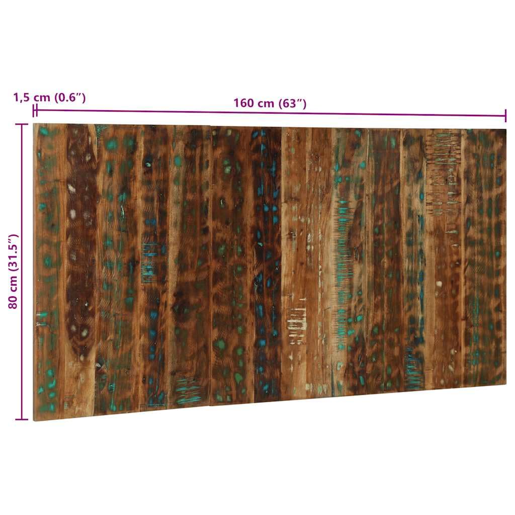 Tête de lit Multicolore 160 cm en Bois Massif recyclé pour Chambre Adulte ou Enfant Design Industriel Support Lecture Fixation Murale