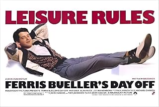 BUY ART FOR LESS Officially Licensed Ferris Buellers Day Off - Leisure Rules Matthew Broderick Art Poster - 24 x 36 Inch - Decorative Print - Poster Paper - Ready to Frame