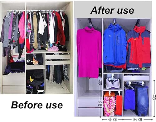 Miniatura 5 de Barra extensible para armario de secado de ropa, BOD colgante de armario con riel deslizante,Riel de ropa ajustable para armario,Cromado (Talla