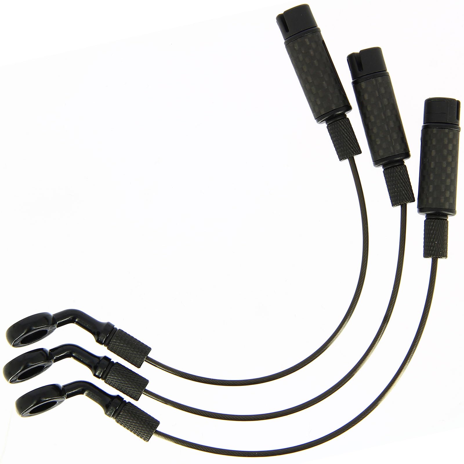 NGT XT Bite Indicator 3pc Set – 3K Carbon Body, 25g Indicators with Plastic-Coated Cable & Forged Aluminium Hockey Connector – (Black)