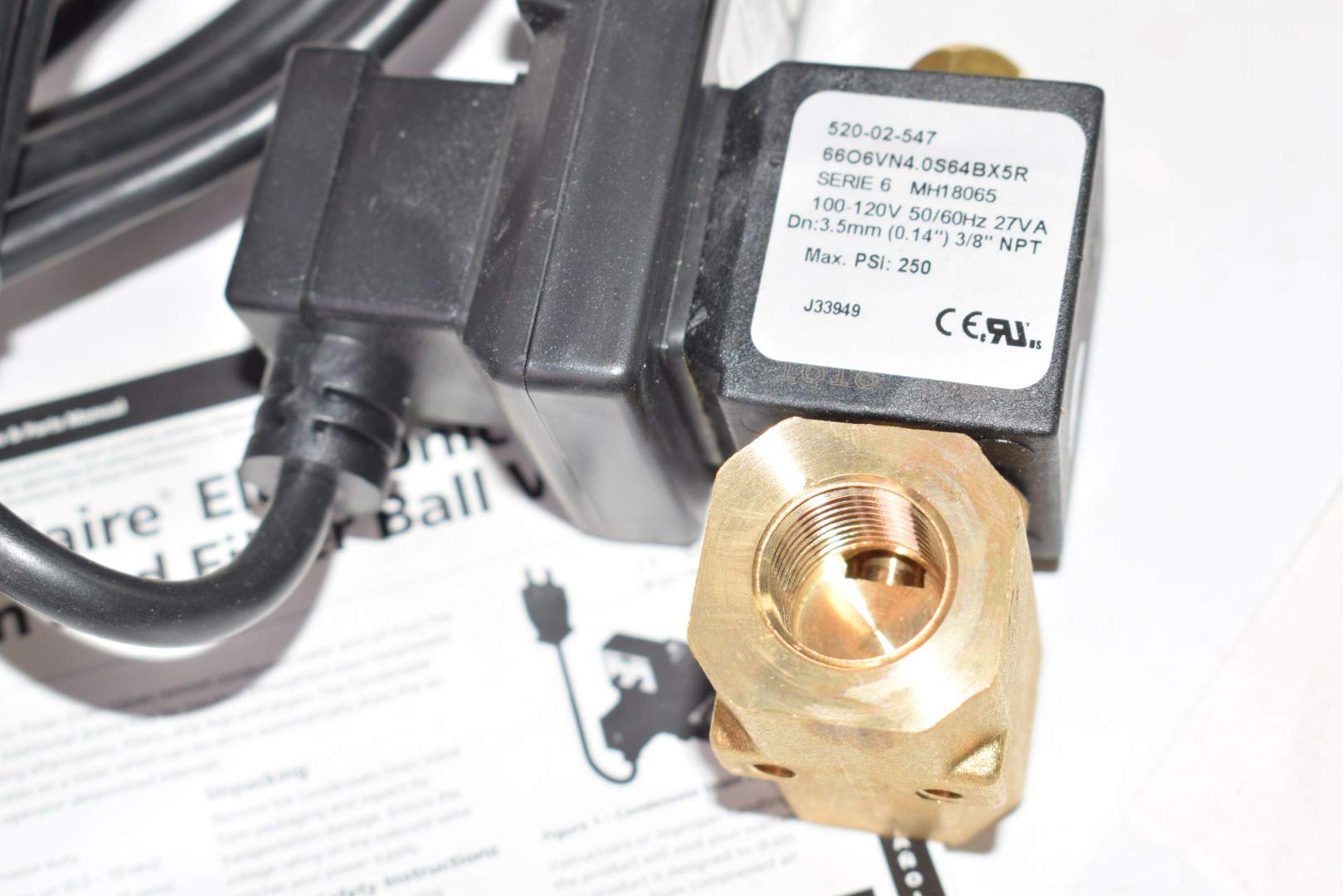 Speedaire, 13X526, Auto Drain Valve, 100-120V, 3/8 In.