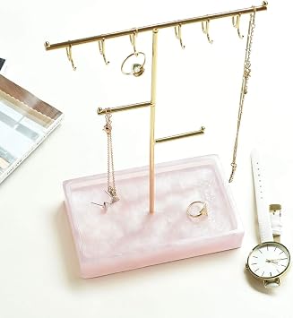 Stackers Roze Quartz-Effect T-Bar Jewellery Stand