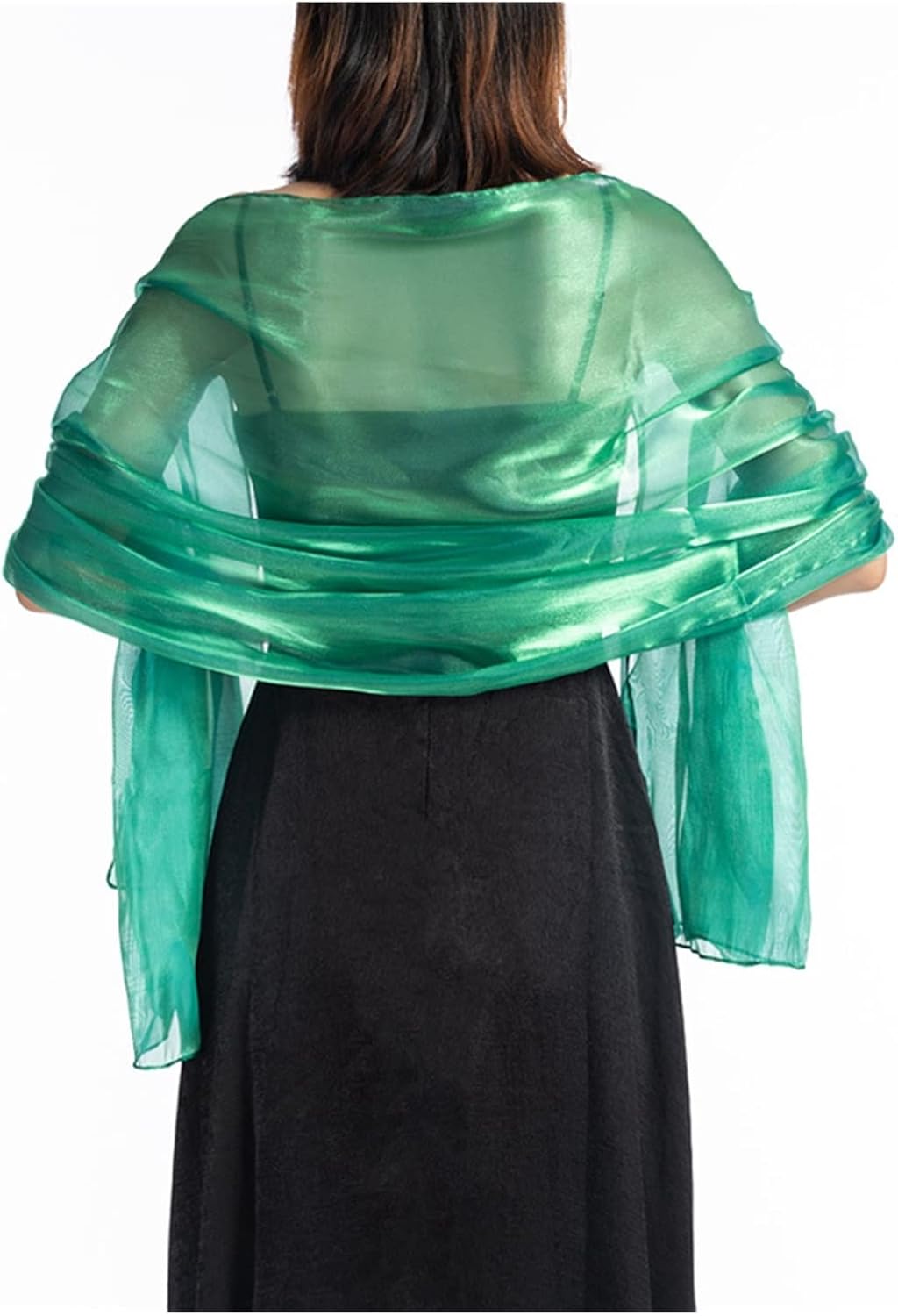 ZZSRJ Elegant Wedding Shawl 170 * 70 Silver Party Evening Dress Shawl Bride Bridesmaid Silk Shawl Solid Color Scarf (Color : Dark Gray)