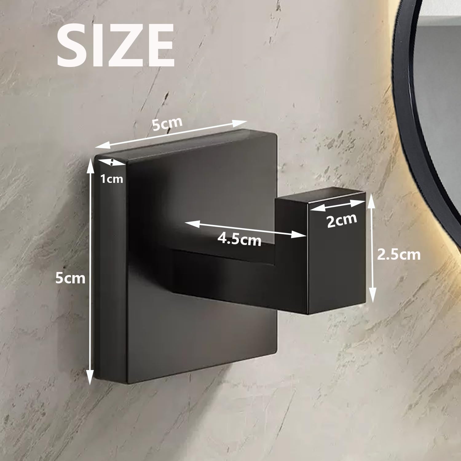 Gancho de acero inoxidable SUS 304 para albornoz, color negro mate, ganchos de pared para baño, cocina, toallas, albornoces, armarios, esponjas, para baño y hotel