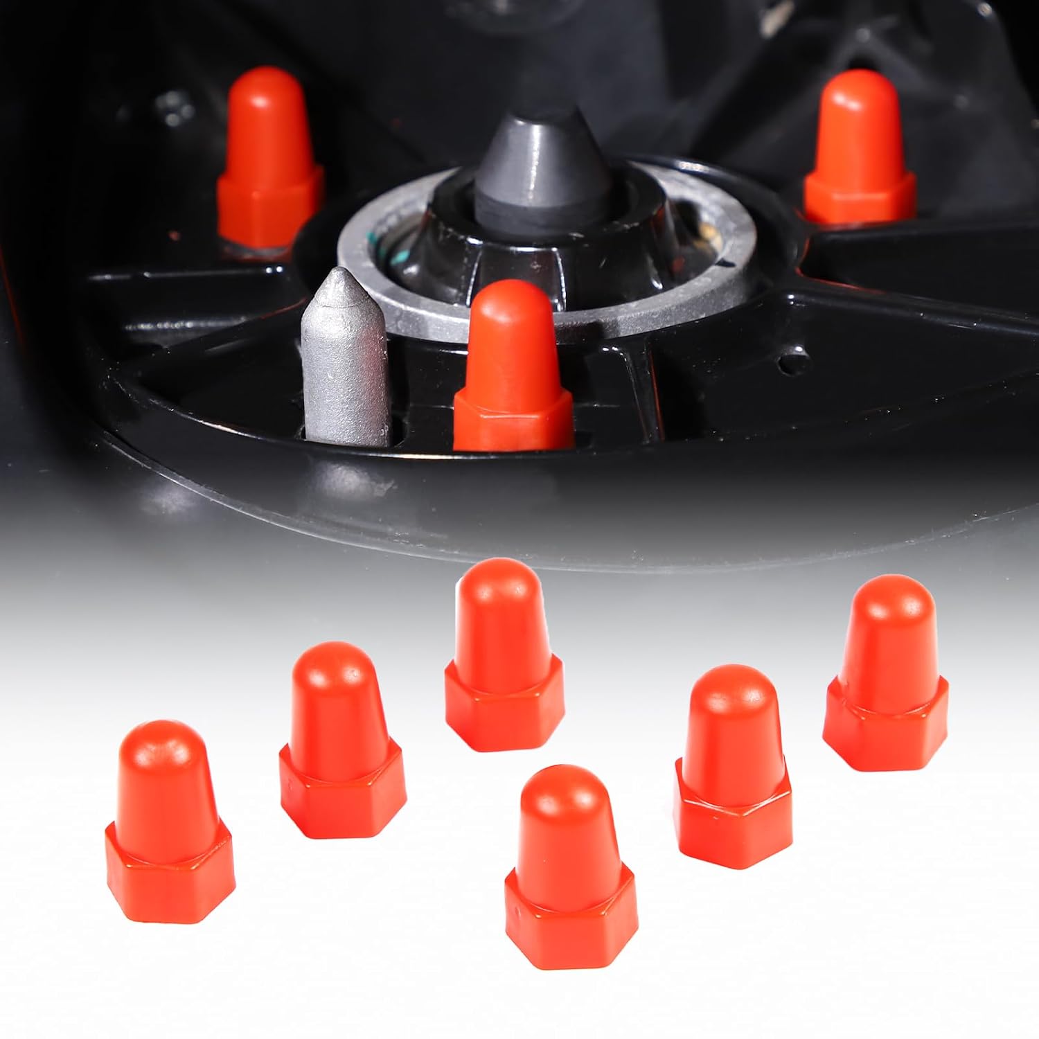 Rear Strut Tower Screw Thread Protector Caps Bolt Cover Bolt Covers Caps Compatible with Chevrolet Corvette C8 Stingray 2020-2023, Strut Tower Hex Head Dome Bolt Covers Accessories(red)