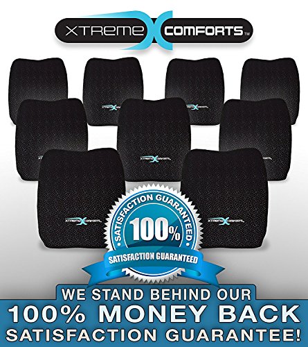 Xtreme Comforts Lumbar Pillow -100% Memory Foam Lumbar Cushion - Adjustable Strap/Carry Bag - Orthopedic Lumbar Support Pillow - Car Office Chair - Hypoallergenic Bamboo Washable Mesh Cover (3 Pack) - Thumbnail 3