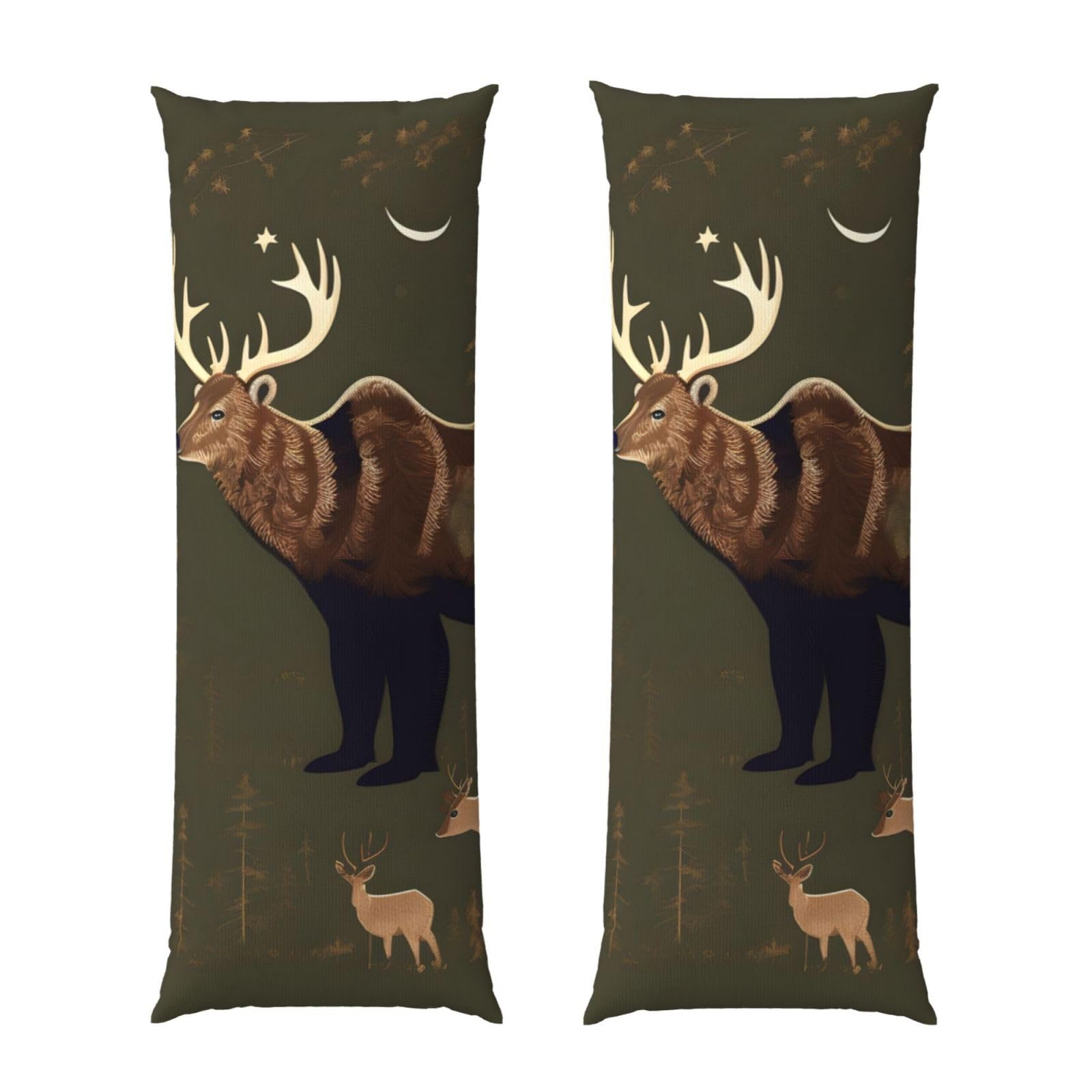 Housse de coussin de corps cerf et ours polaire pour un salon chalet chaleureux