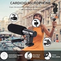 baihuo Vlog Készlet - Okostelefon Mikrofon LED Világítással és Állvánnyal - iPhone és Android Kompatibilis TikTok YouTube Videófelvételhez é 2