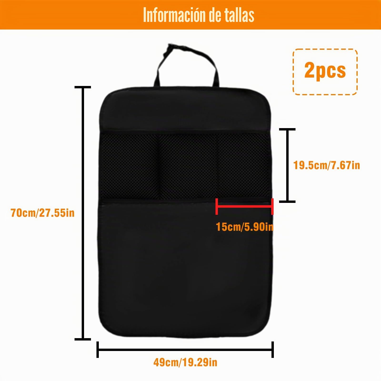Cubierta Protectora del Asiento del automóvil, 2 Almohadillas antiincrustantes del automóvil, Almohadilla Protectora del Asiento Impermeable para niños, con Bolsa de Almacenamiento (Negro)