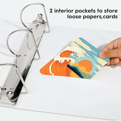 Miniatura 5 de Comix Carpetas duraderas de anillos en D de 5 pulgadas, carpeta de tres anillos de 5 pulgadas, capacidad para 950 hojas de papel tamaño carta de EE.