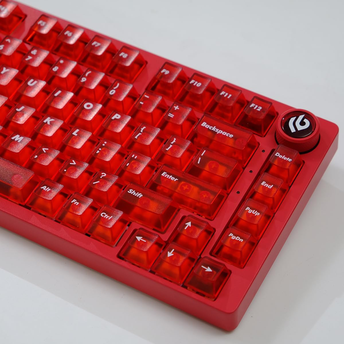 Sumgsn 122 Keys Red Transparent Keycaps Cherry Profile Matte Keycap Set Fit for 60% 65% 75% Cherry Mx Switches Mechanical Keyboard