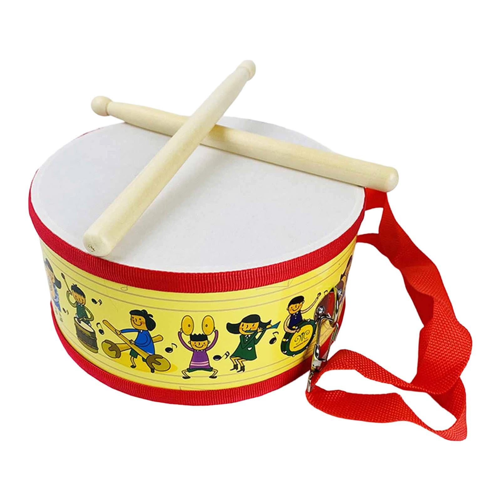 CoudarTitie Drum Set with Adjustable Strap, Musical Instrument, Gift Idea, Toy Drum Set, Hand Drum for Boys and Girls to Learn to Play, Cartoon
