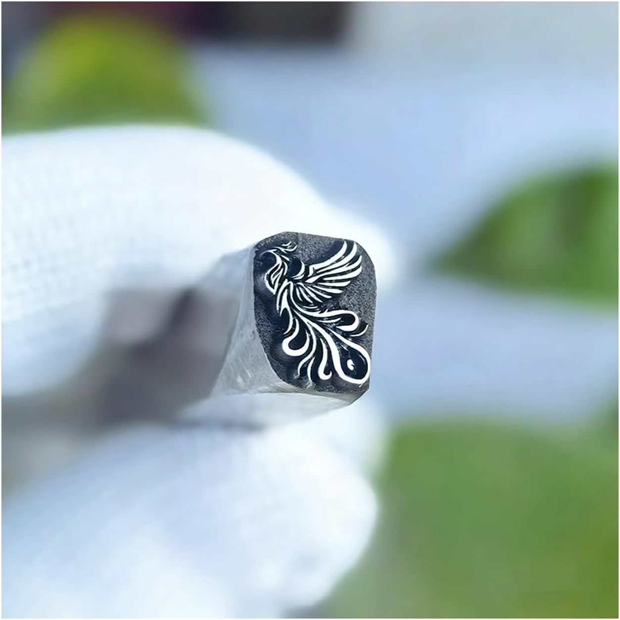 1pcs Metal Stamping Kit Dragon & Phoenix Pattern Carbon Steel Stamps for Jewelry Wood Leather (Pattern 1)