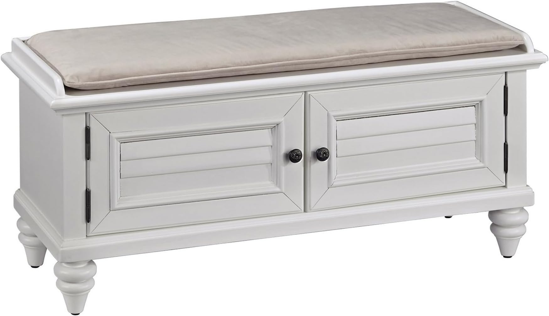 Home Styles Nantucket Upholstered Bench, Distressed White