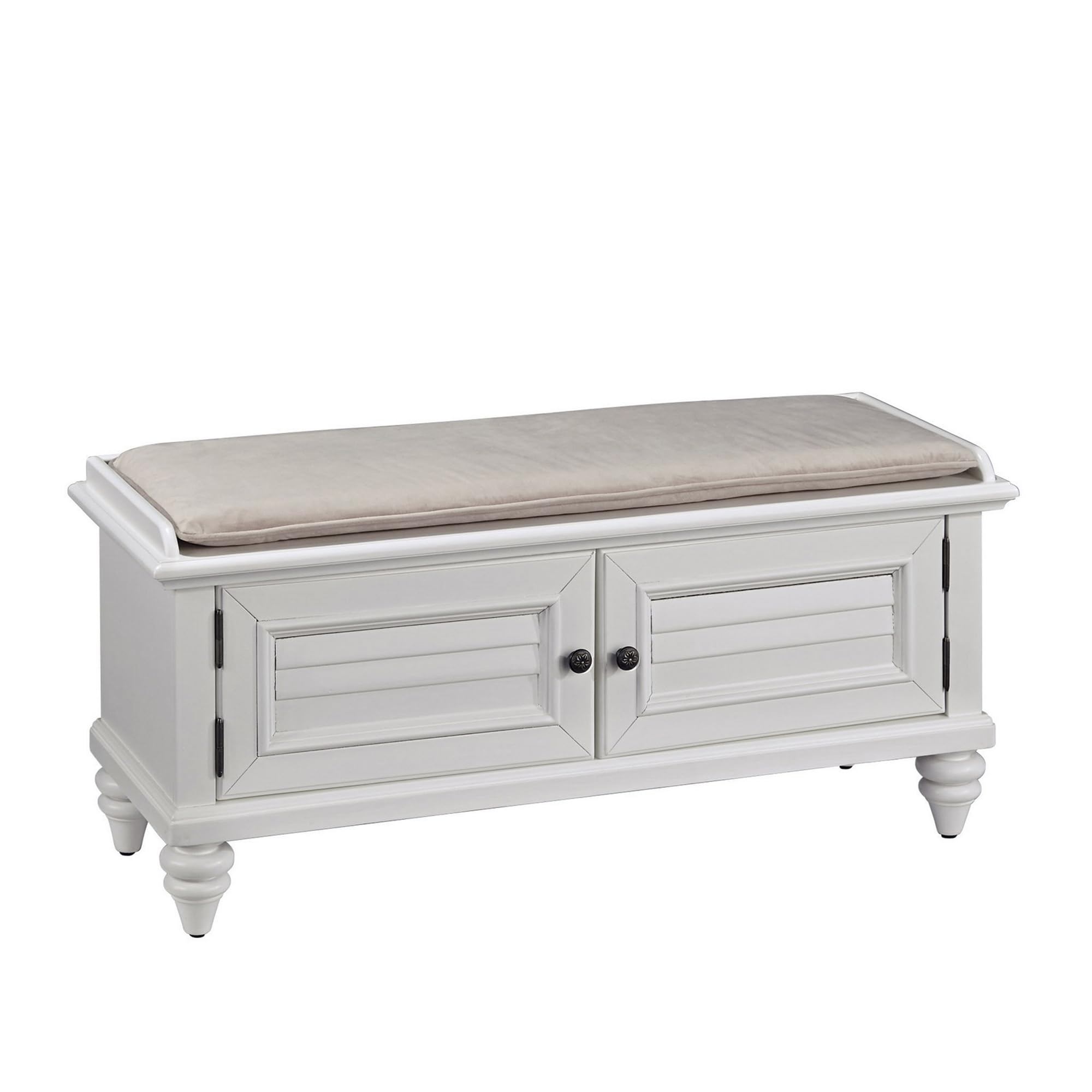 Home Styles Nantucket Upholstered Bench, Distressed White