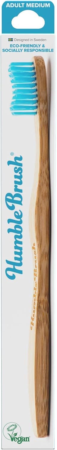 The Humble Co. Brush Yetişkin Bambu Medium Orta Diş Fırçası Mavi 1 Paket