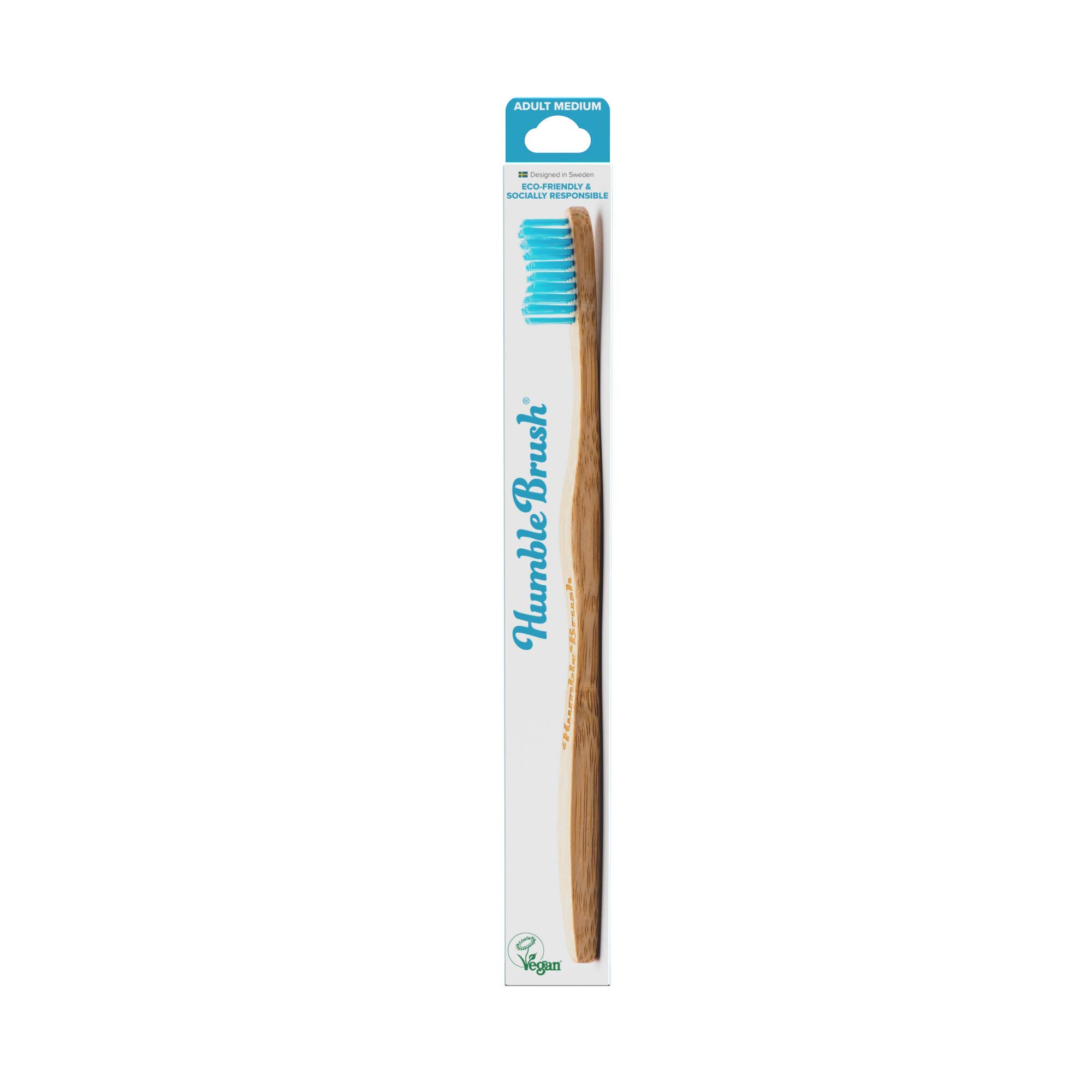 The Humble Co. Brush Yetişkin Bambu Medium Orta Diş Fırçası Mavi 1 Paket