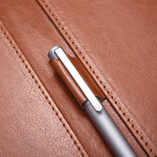 Image of Clipboard Folder Padfolio, Mymazn Writing Portfolio Faux Leather Clipboards with Cover for Legal Pad Holder Letter Size A4 8.5 x 11 for Business Conference Notepad Clip Boards Brown