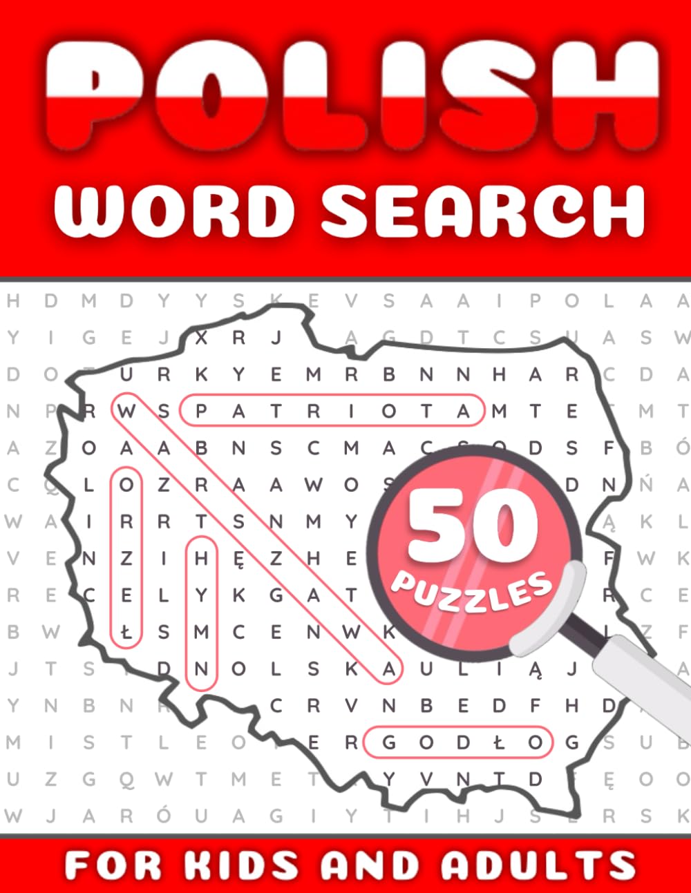 Polish Word Search - 50 Puzzles For Kids And Adults - Almost 500 Polish Words To Find - Large Print: Tematyczne Wykreślanki Z Polskimi Wyrazami Dla Dzieci i Dorosłych (Polish Edition)