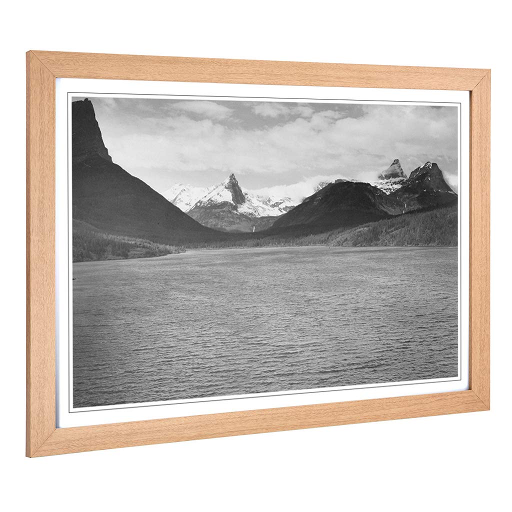 Big Box Art Framed Print of Ansel Adams Glacier National Park Montana Design | Wall Art Picture | Home Decor for Kitchen, Living Room, Bedroom, Hallway, Oak, A2 / 24.5x18 Inch / 62x45cm