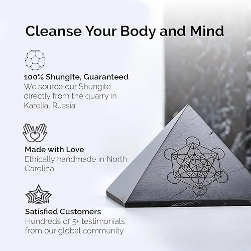 Moderno juego de pirámide de shungita y cuarzo transparente, piedra shungita para meditación, equilibrio energético, 2 pirámides, 1.2in cada una
