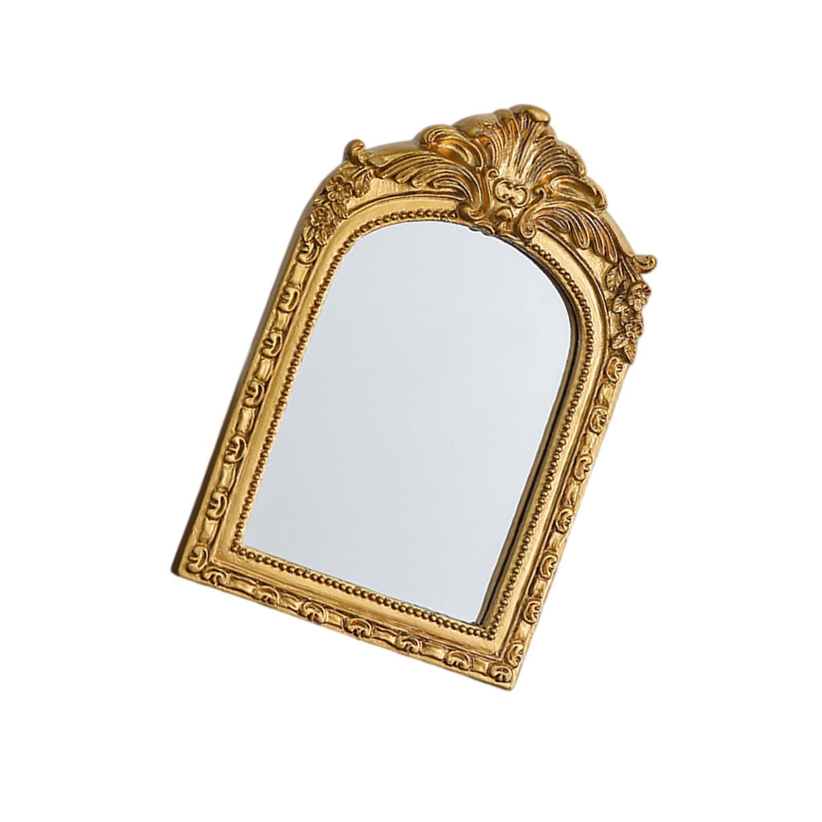 Buxuaaaa 6 Inches Decorative Carved Florals Arched In Resins Frame For Living Spaces Traditional Incised Wall Mirroring