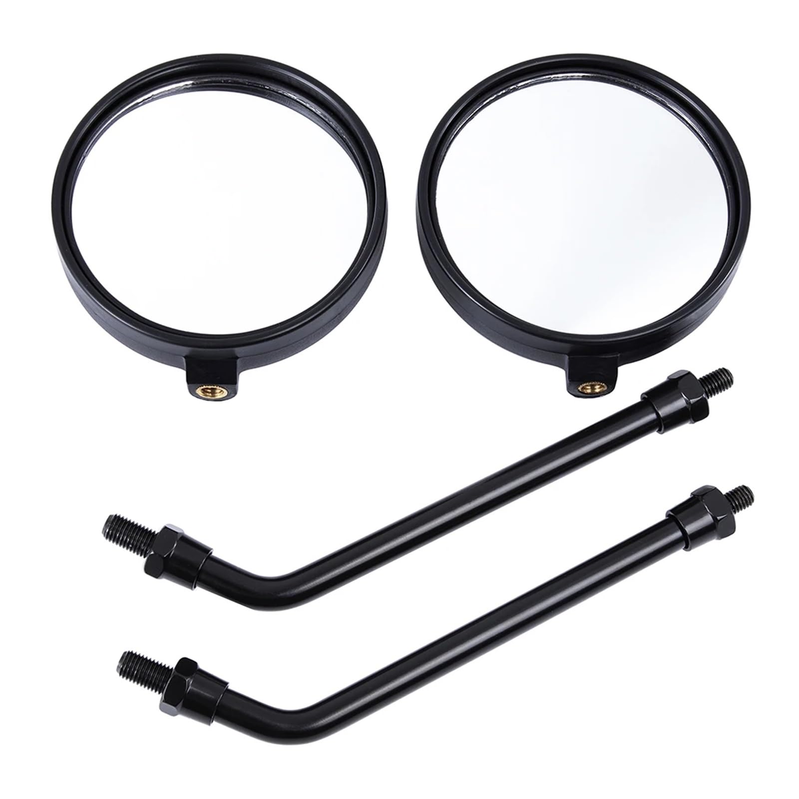 Specchietto Retrovisore per Bicicletta 1 paio di specchietti retrovisori rotondi neri da 10 mm for moto(Long Stem)