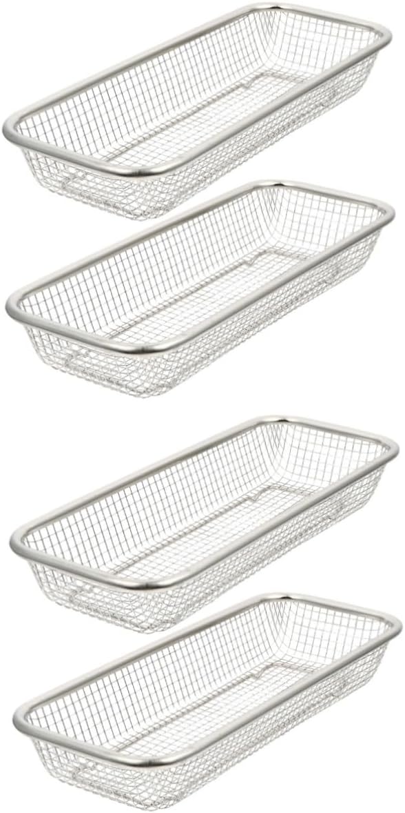 4pcs Dishwasher Silverware Basket Stainless Steel Baking Basket Mesh Storage Holder for Clean Utensils