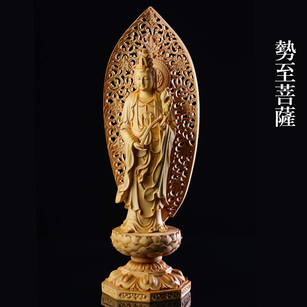 阿弥陀如来 木彫り 純金箔押 フォロー割・新品】 阿弥陀如来立像 純金箔 極彩色 総高さ約26.5㎝