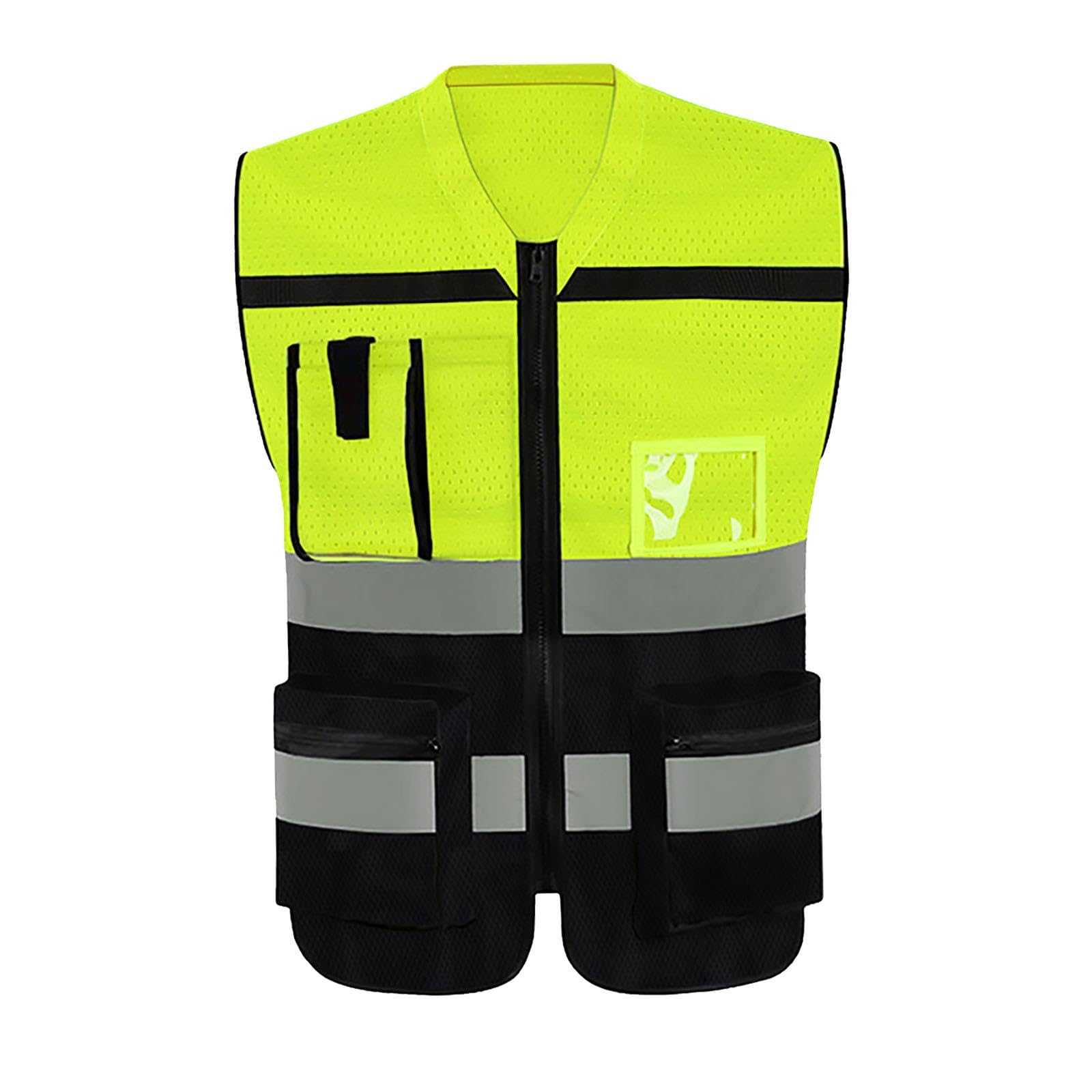 MagiDeal Chaleco reflectante con bolsillos con cremallera, ropa para hombres y mujeres para correr, pasear perros