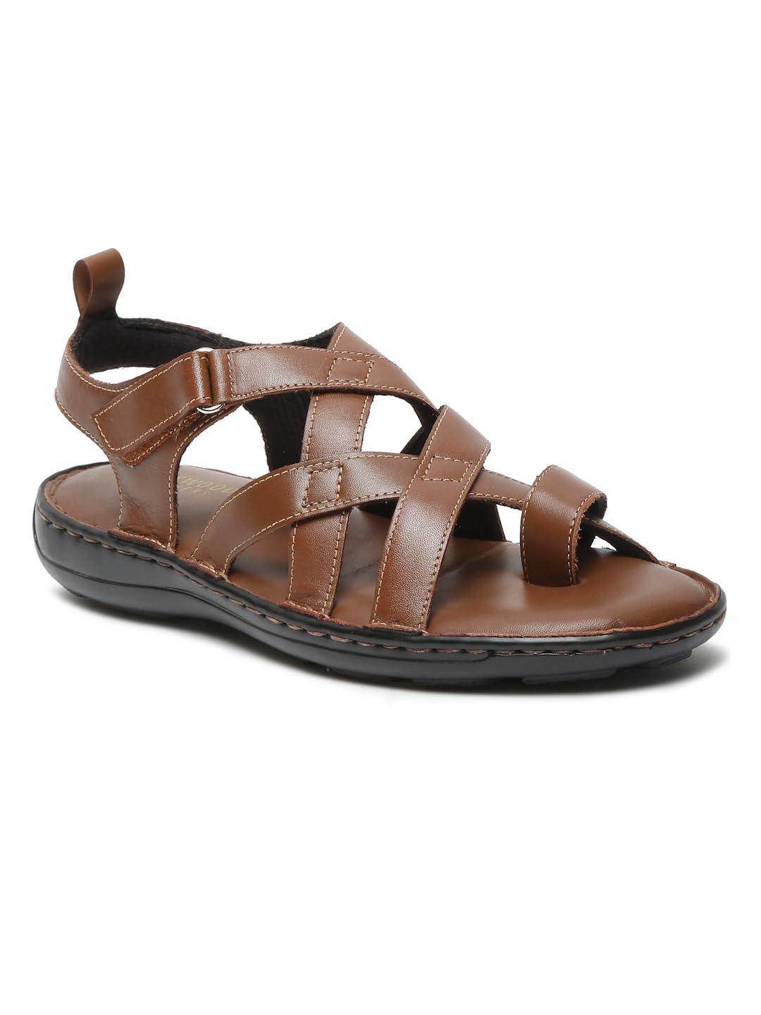TEAKWOOD LEATHERS Mens One-Toe Comfort Leather Sandal for Men with Velcro Closure (Tan, 44) (B0CVXFR3F8) Amazon Price History, Amazon Price Tracker