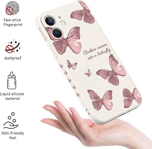 Miniatura 4 de LEECG Funda para iPhone 12 Mini, diseño creativo con estampado floral de mariposa de astronauta, funda antiarañazos de microfibra suave, funda de