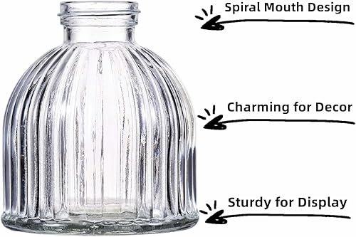 Miniatura 6 de Aebor Juego de 6 jarrones de cristal, frascos de flores de vidrio, botellas pequeñas para arreglos florales, jarrones florales decorativos rústicos