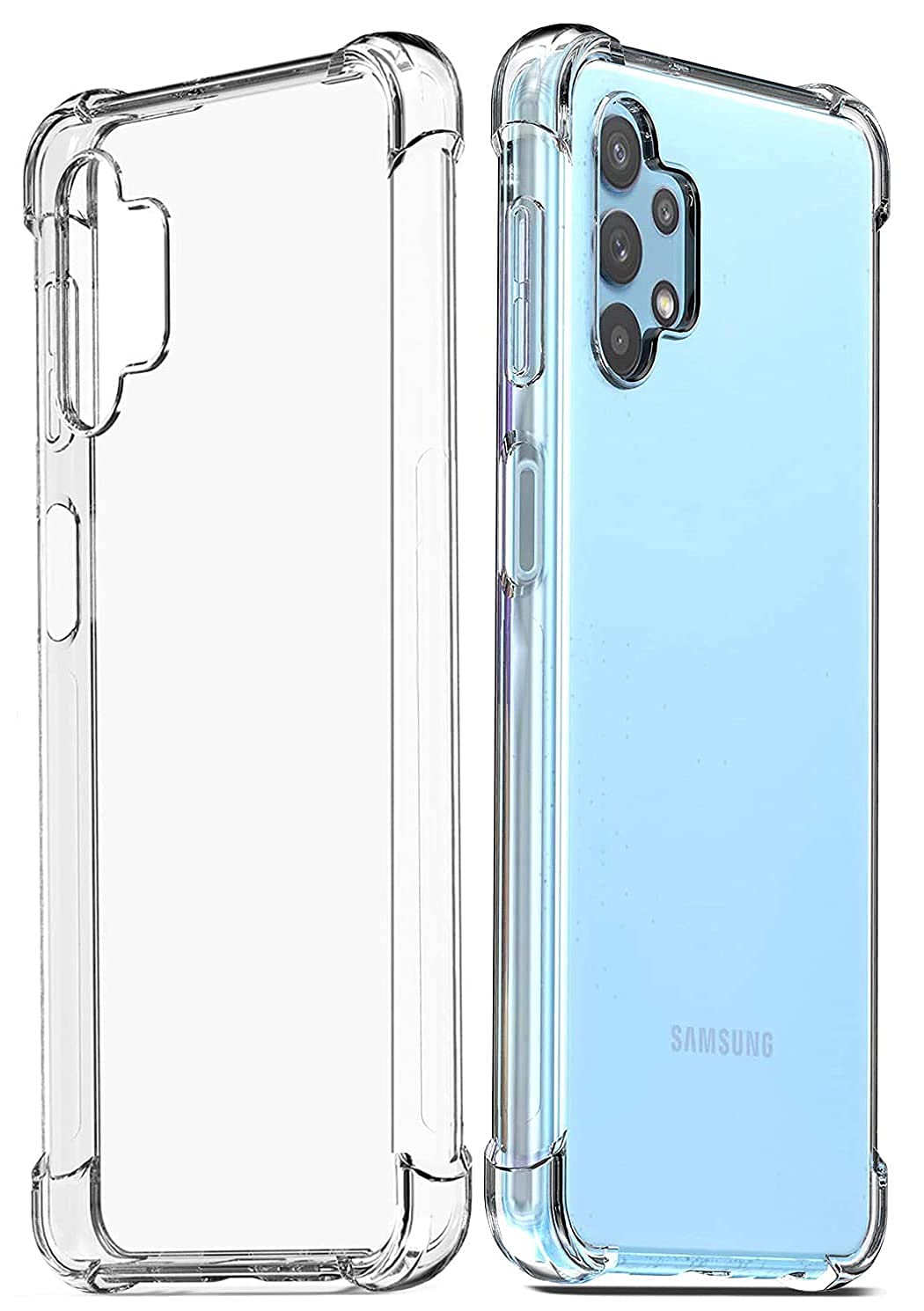 YoYoTech Soft Crystal Clear Transparent Shockproof TPU Protective Case Cover designed for Samsung Galaxy A32 5G (Samsung Galaxy A32 5G)