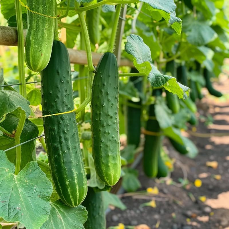 Cucumber Plants in 4 Inch Pot,4-6 Inch Tall Cucumber Plants Live Vegetable Seedlings, 2...