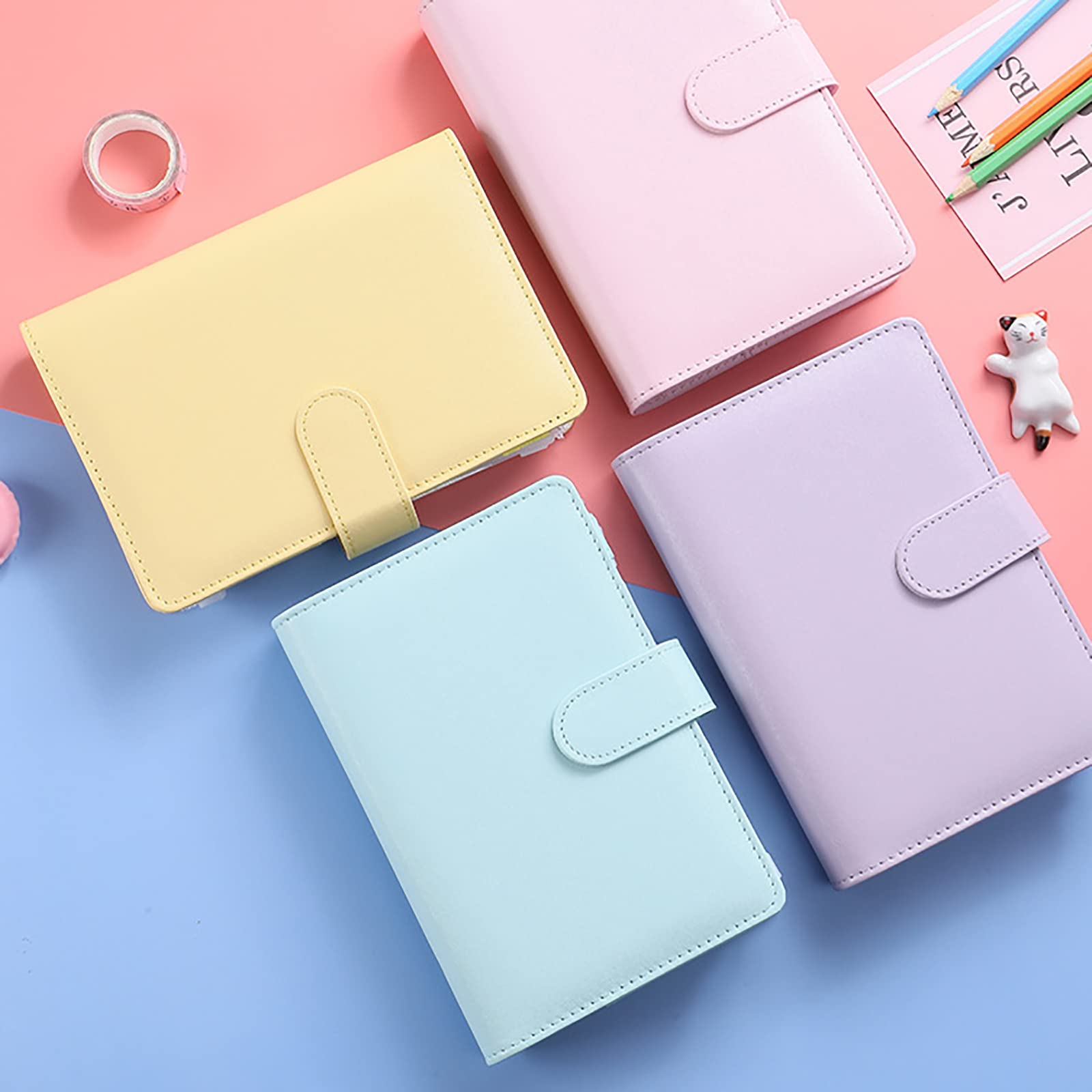 Amazon.co.jp: ファイルフォルダー リングバインダー A6サイズ 6穴 PU