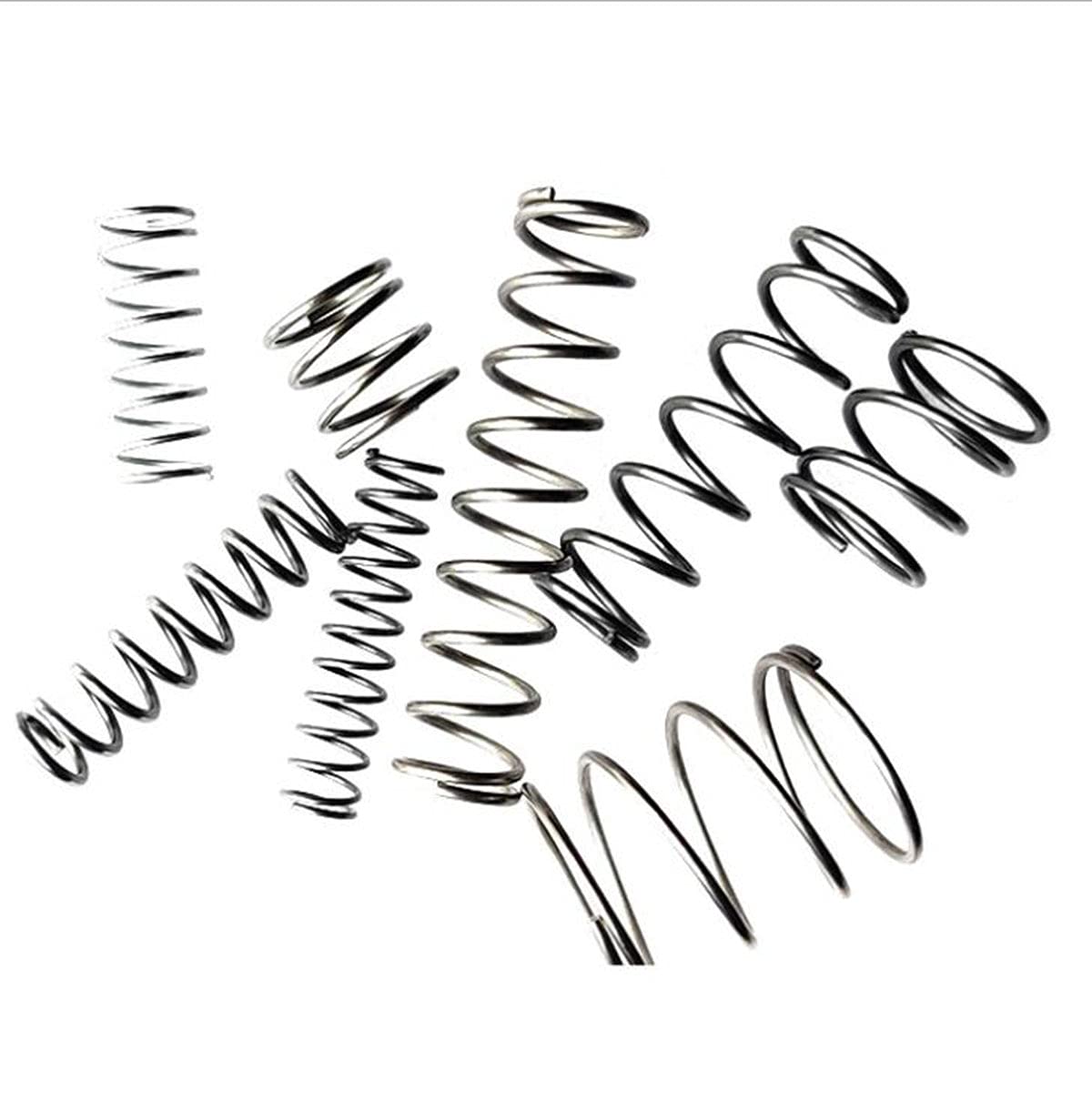 Spring Coil, Wire Diameter 2mm, OD 16mm, Length 45mm Stainless Steel Silver Extended Compressed Springs 10pcs
