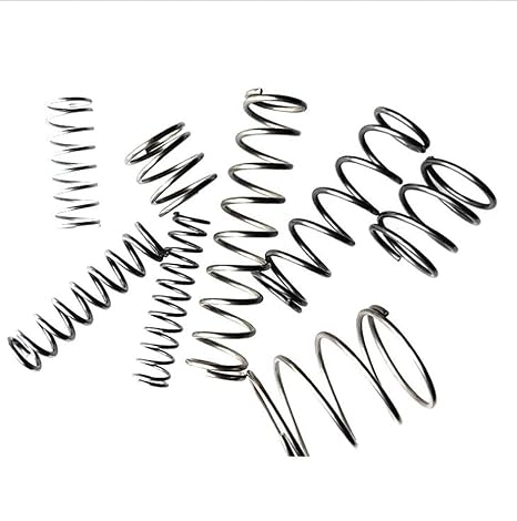 Spring Coil, Wire Diameter 1.5mm, OD 9mm, Length 10mm Stainless Steel Silver Extended Compressed Springs 10pcs