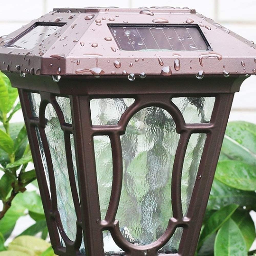 Światła słupkowe zewnętrzne oświetlenie ogrodowe oświetlenie tarasu vintage kolumna solarna reflektor wodoodporna ściana ogrodowa zewnętrzna LED jasne oświetlenie ścienne europejski ogród oświetlenie