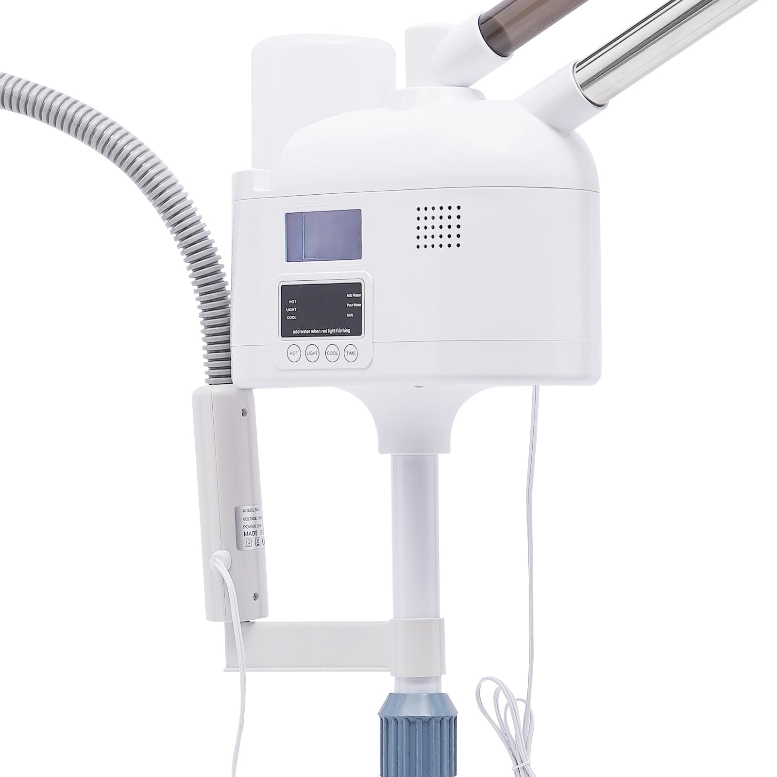 Vaporizador facial 3 en 1, vaporizador de ozono con luz LED y lupa, boquilla caliente y fría, salón de belleza, sauna facial, limpiador de poros, humidificador
