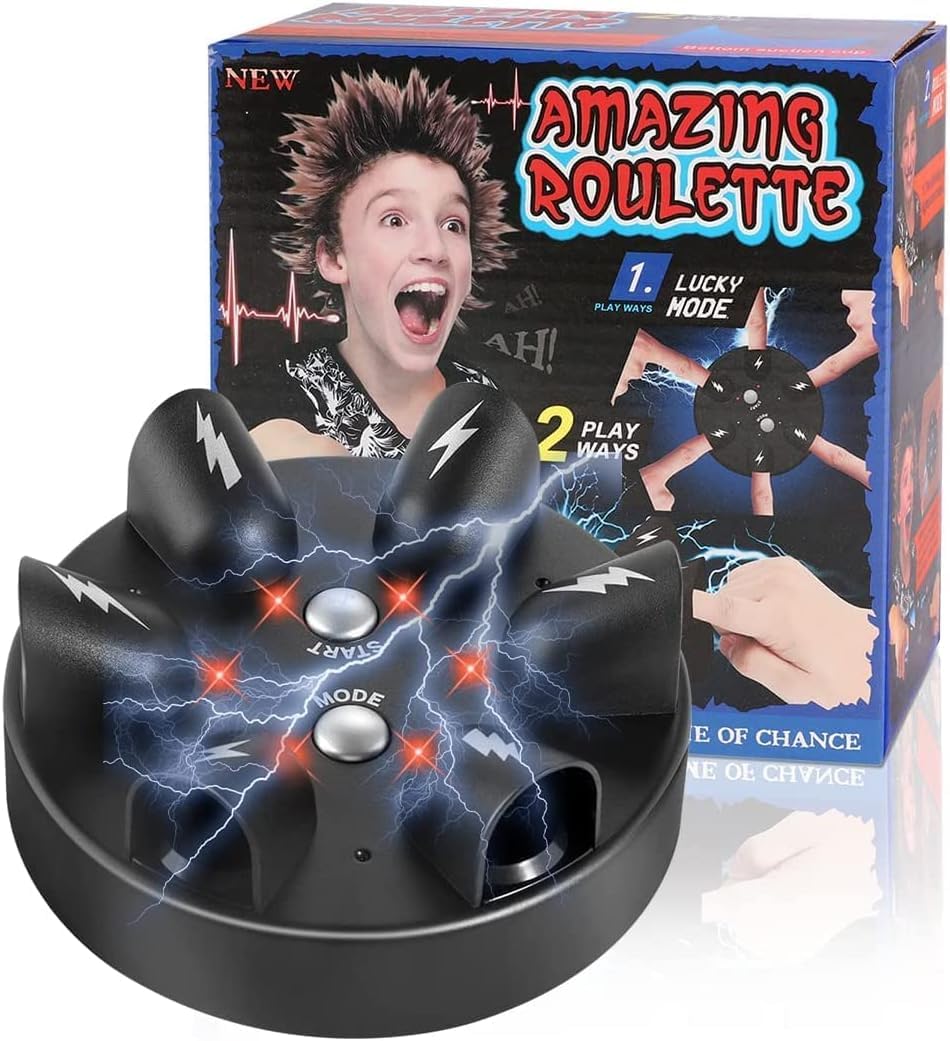 Funny Shocking Shot Roulette Game Reloaded Lie Detector Electric Shock Toy Interesting Electric Finger Game Machine Kids Toys